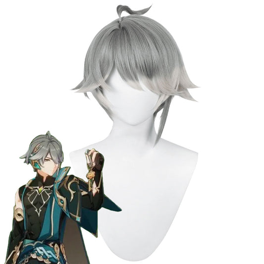 Genshin Impact Alhaitham Grey Cosplay Wig